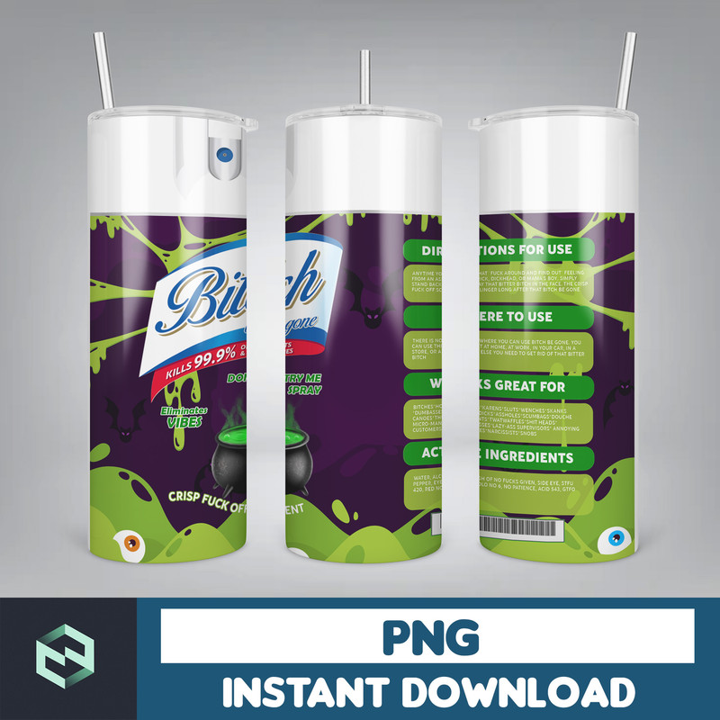 Bitch Be Gone PNG, Bitch Spray Tumbler Wrap PNG, Skulls png, Funny Gift For Her png, Cuss Spray Png, Halloween png, Hoes & Thots, Instant Download (10).jpg