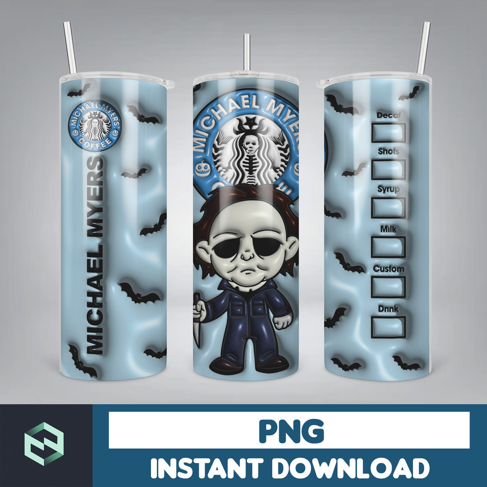 3D Inflated Halloween Tumbler, Cartoon Halloween Tumbler, Halloween Tumbler, 3D Tumbler Wrap, 20oz Skinny Tumbler (2).jpg