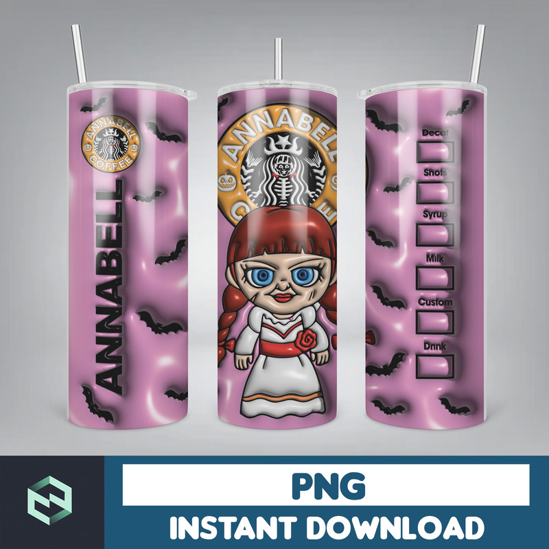 3D Inflated Halloween Tumbler, Cartoon Halloween Tumbler, Halloween Tumbler, 3D Tumbler Wrap, 20oz Skinny Tumbler (8).jpg