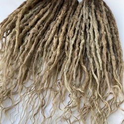 Synthetic Ombre dreads extensions. Double ended Brown to blonde dreadlocks. Textured dreads