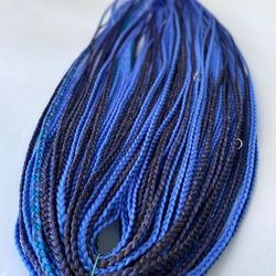 Synthetic Blue braids extensions, Long braids