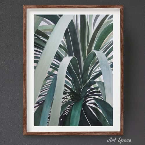 Watercolor painting, original, Palm tree, unusual interior decor, beach, housewarming gift, for the collector