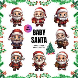 christmas baby santa clipart png, christmas clipart png,winter clipart png,holiday clipart, festive clipart, digital