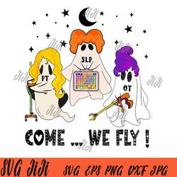 come we fly png,halloween spooky png, hocus pocus png