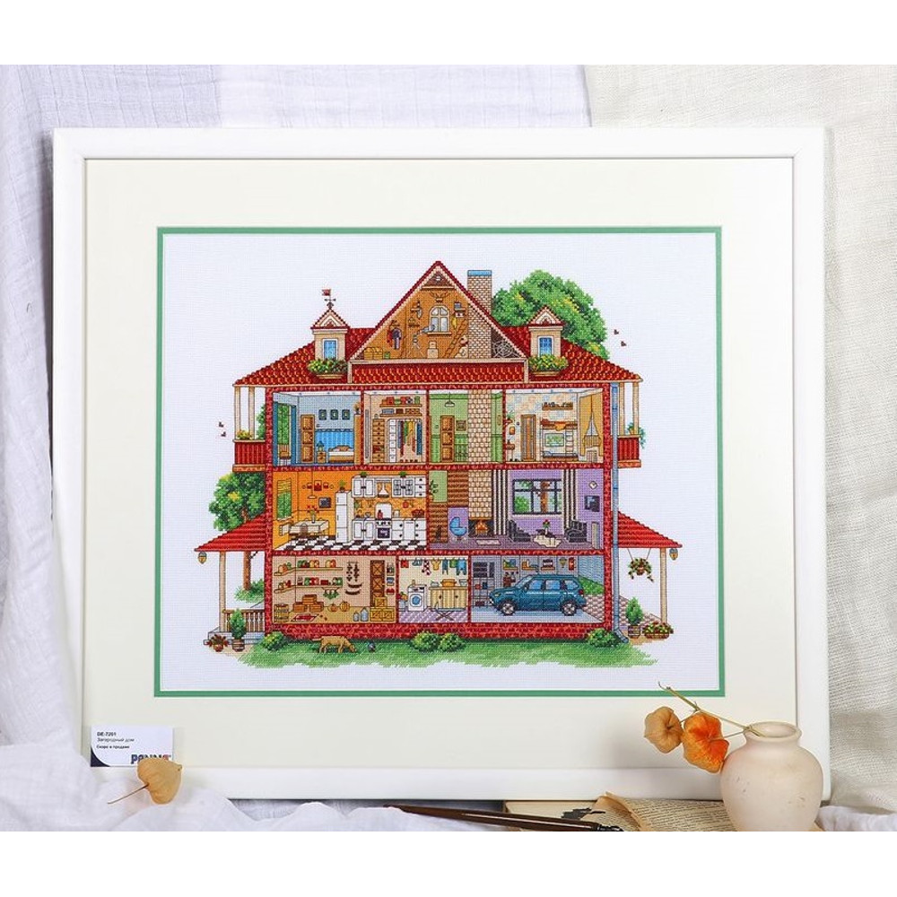 Cross Stitch Kit - Country House - Embroidery Kit - Needlework Kit - DIY Kit (3).jpg
