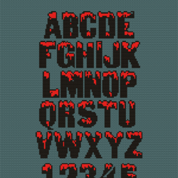 Bloody Font cross PDF sitch pattern