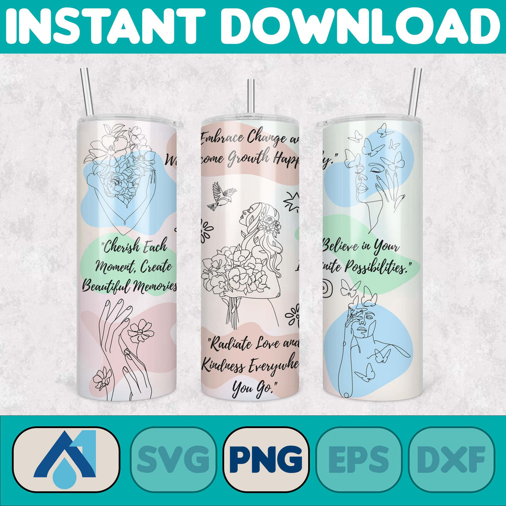 Design Positive Affirmations 20 oz Skinny Tumbler Sublimation Design Digital Download PNG Instant,Inspirational Butterfly (7).jpg