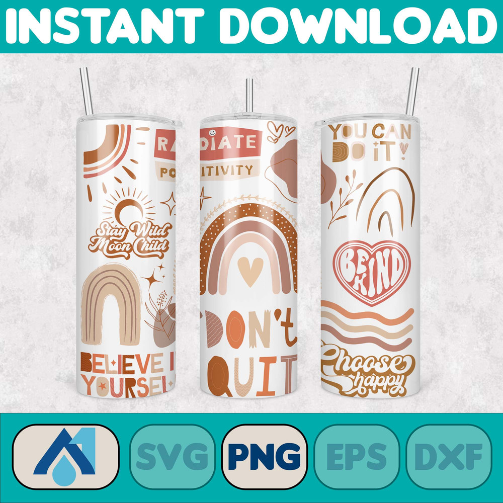 Design Positive Affirmations 20 oz Skinny Tumbler Sublimation Design Digital Download PNG Instant,Inspirational Butterfly (8).jpg