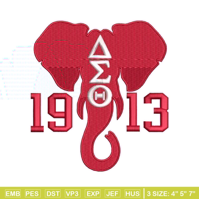 1913 elephant embroidery design, Logo embroidery, Embroidery file, Embroidery shirt, Emb design, Digital download.jpg