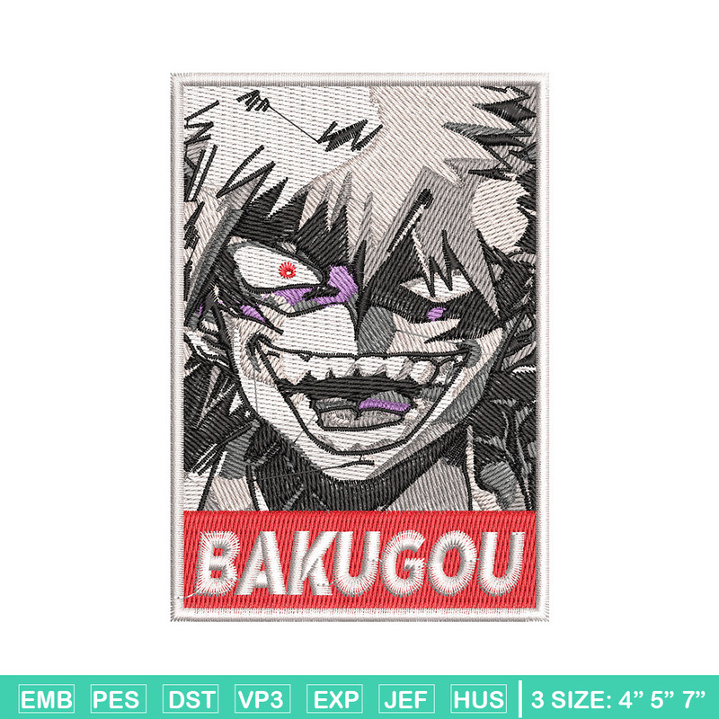 Bakugou poster embroidery design, Mha embroidery, Anime design, Embroidery shirt, Embroidery file, Digital download.jpg