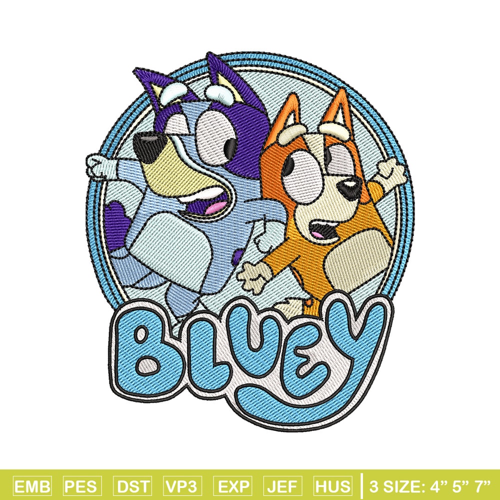 Bluey circle embroidery design, Bluey embroidery, Embroidery file, Embroidery shirt, Emb design, Digital download.jpg