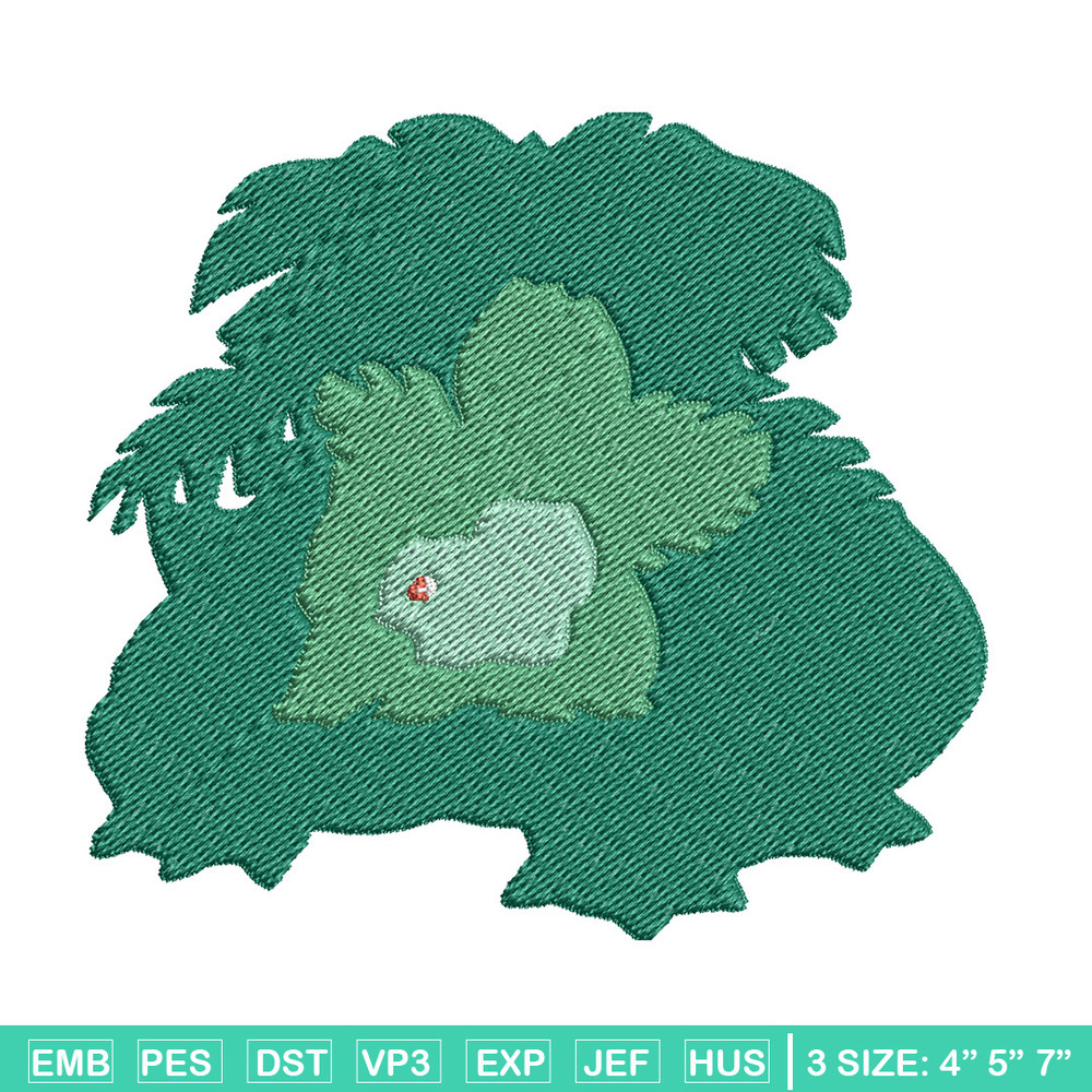Bulbasaur embroidery design, Pokemon embroidery, Anime design, Embroidery shirt, Embroidery file, Digital download.jpg