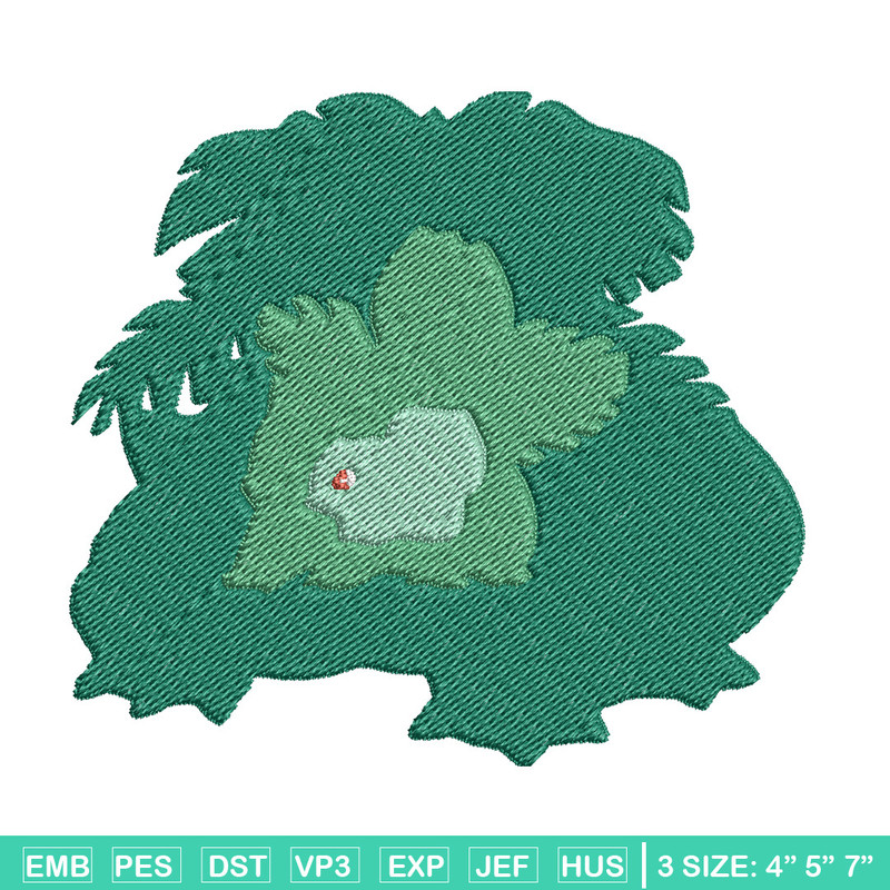 Bulbasaur embroidery design, Pokemon embroidery, Anime design, Embroidery shirt, Embroidery file, Digital download.jpg