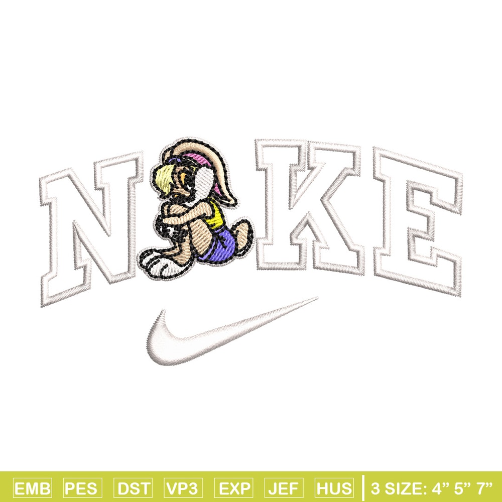 Bunny lady nike embroidery design, Cartoon embroidery, Embroidery file, Embroidery shirt, Emb design, Digital download.jpg