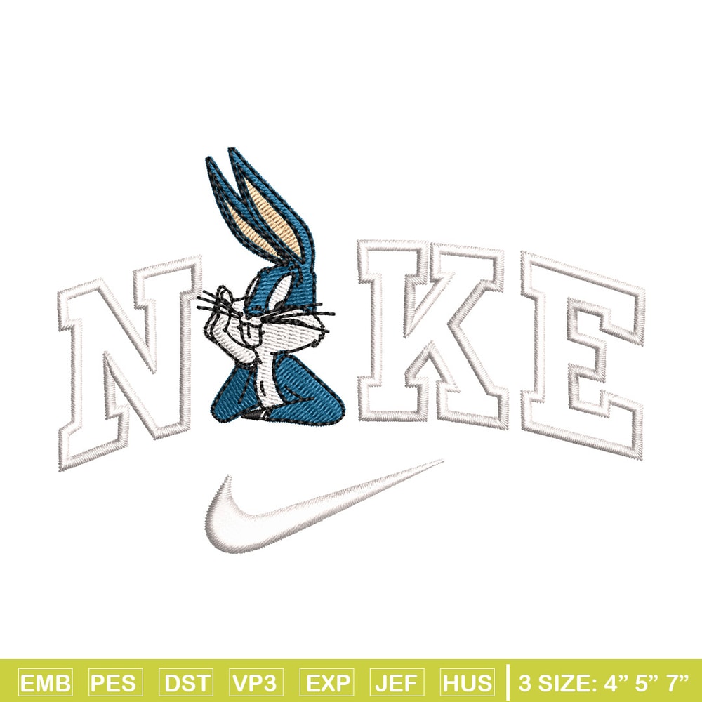 Bunny nike embroidery design, Cartoon embroidery, Embroidery file, Embroidery shirt, Emb design, Digital download.jpg