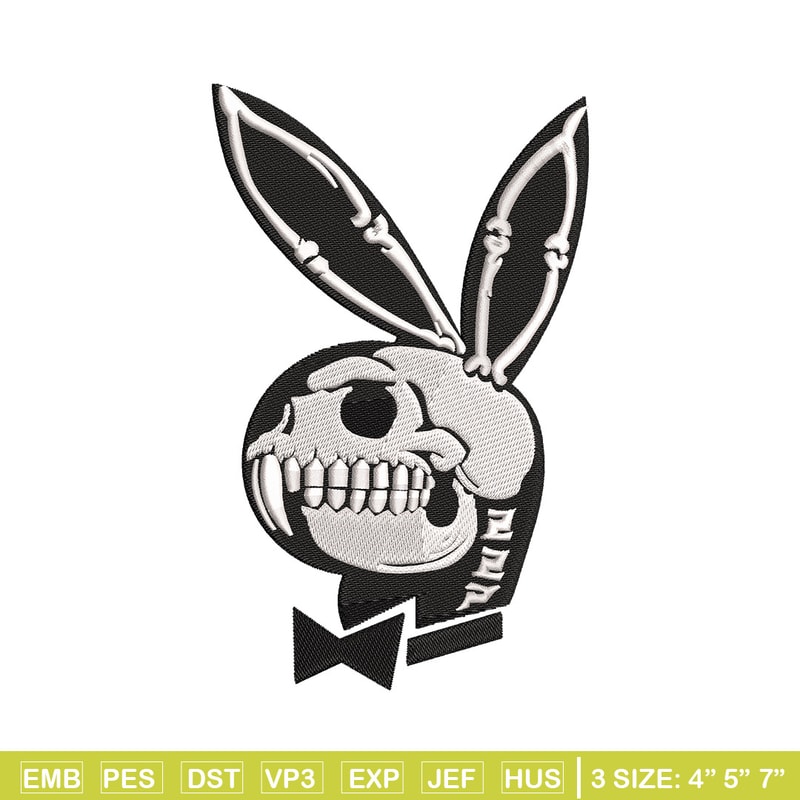 Bunny skeleton embroidery design, Logo embroidery, Embroidery file, Embroidery shirt, Emb design, Digital download.jpg