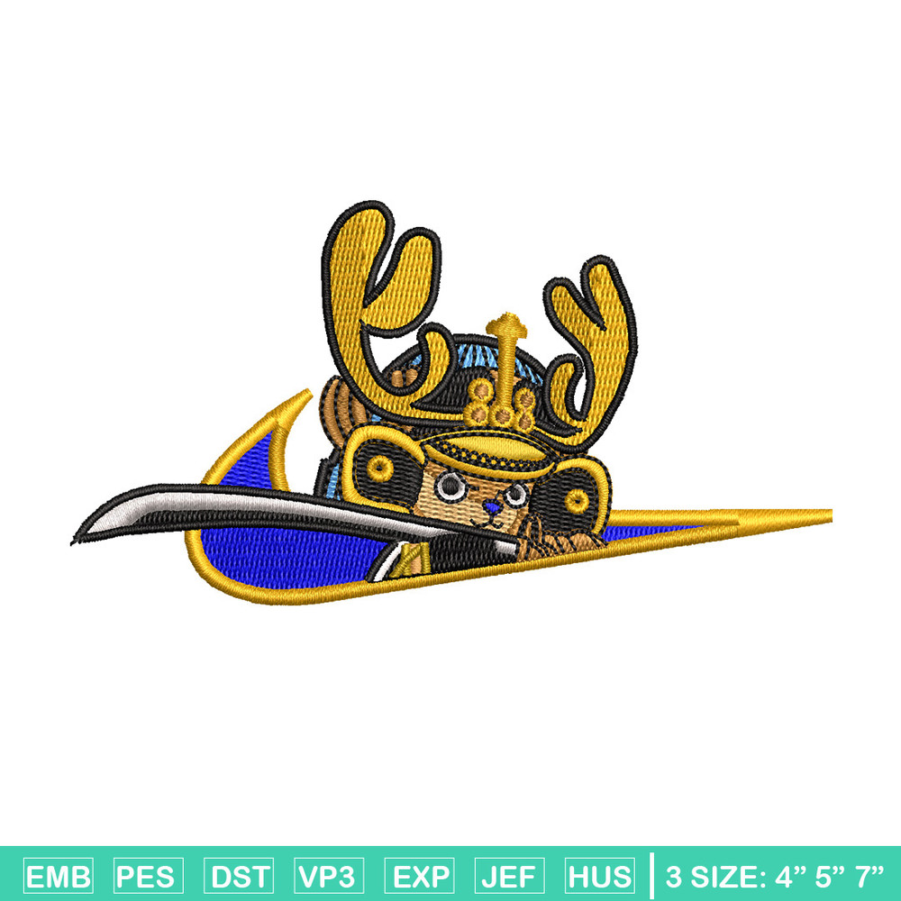 Chopper nike embroidery design, One piece embroidery, Nike design, Embroidery shirt, Embroidery file, Digital download.jpg