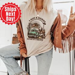 heart like a truck t-shirt, i got a heart like a truck t-shirt, country music shirt, western shirt, truck shirt,cow girl