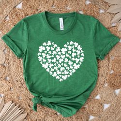 heart shamrock shirt, shamrock tee, st patricks day shirt, lucky shirt, lucky tee, irish shirt