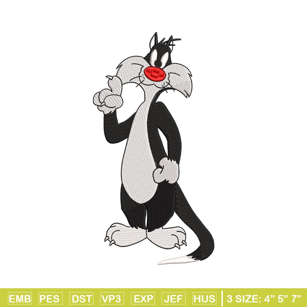 Cat cartoon embroidery design, Cartoon embroidery, Embroidery file, Embroidery shirt, Emb design, Digital download.jpg