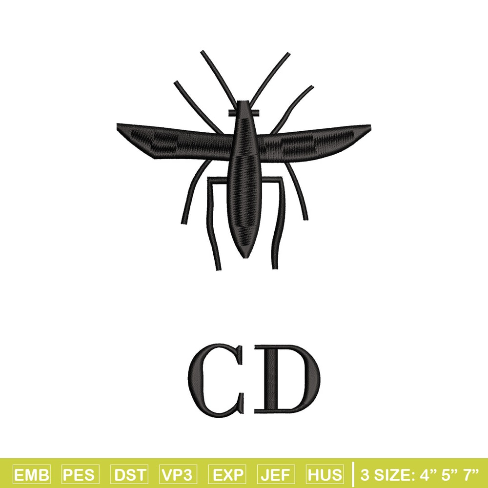 Cd mosquito embroidery design, Logo embroidery, Embroidery file, Embroidery shirt, Emb design, Digital download.jpg