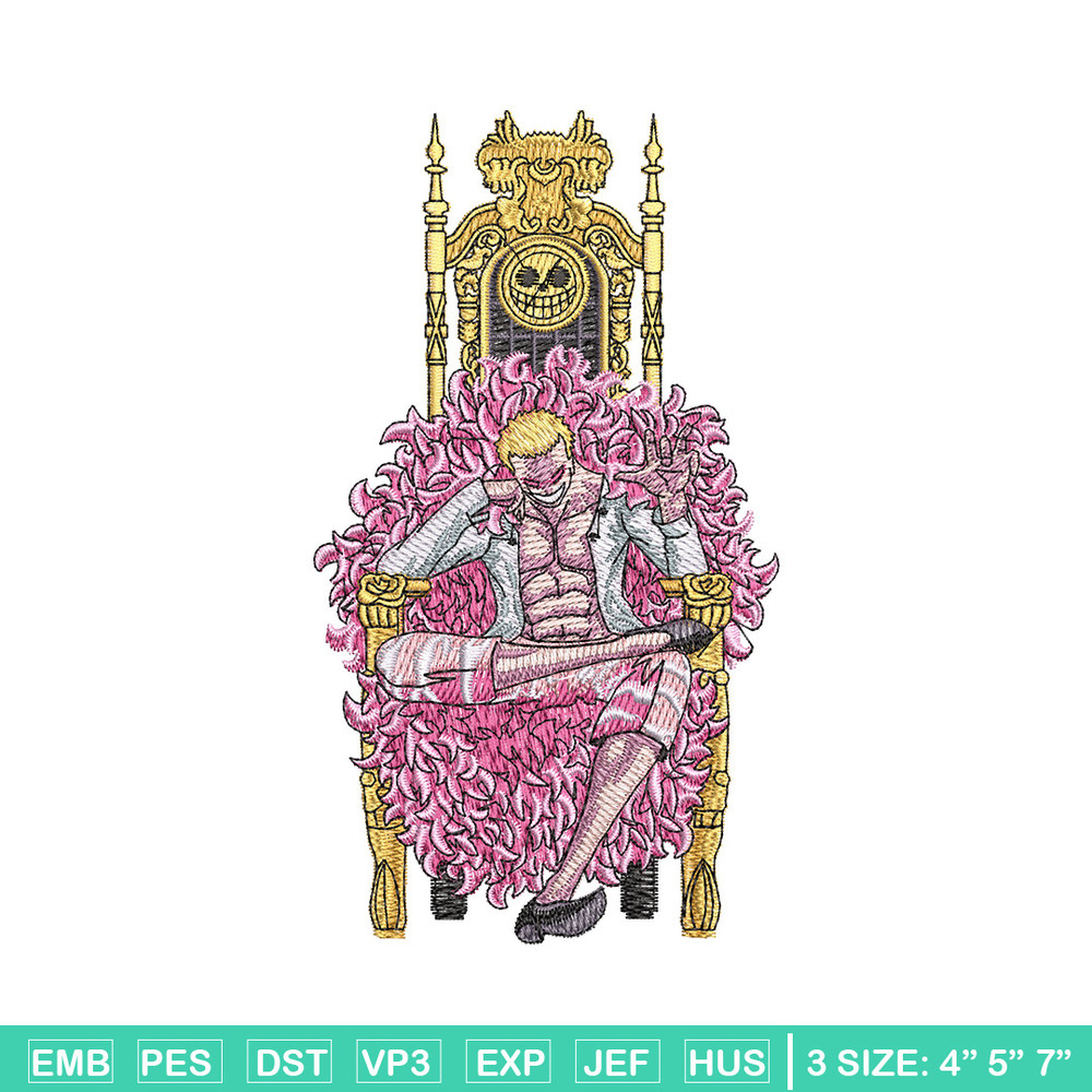 Doffy king embroidery design, One piece embroidery, Anime design, Embroidery shirt, Embroidery file, Digital download.jpg