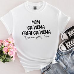 mom grandma great-grandma shirt, mother's day gift for grandma, gift for great-grandma, pregnancy announcement tee, baby