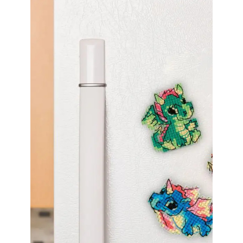 Cross Stitch Kit - Dragon Magnets - Embroidery Kit - Needlework Kit - DIY Kit (2).png