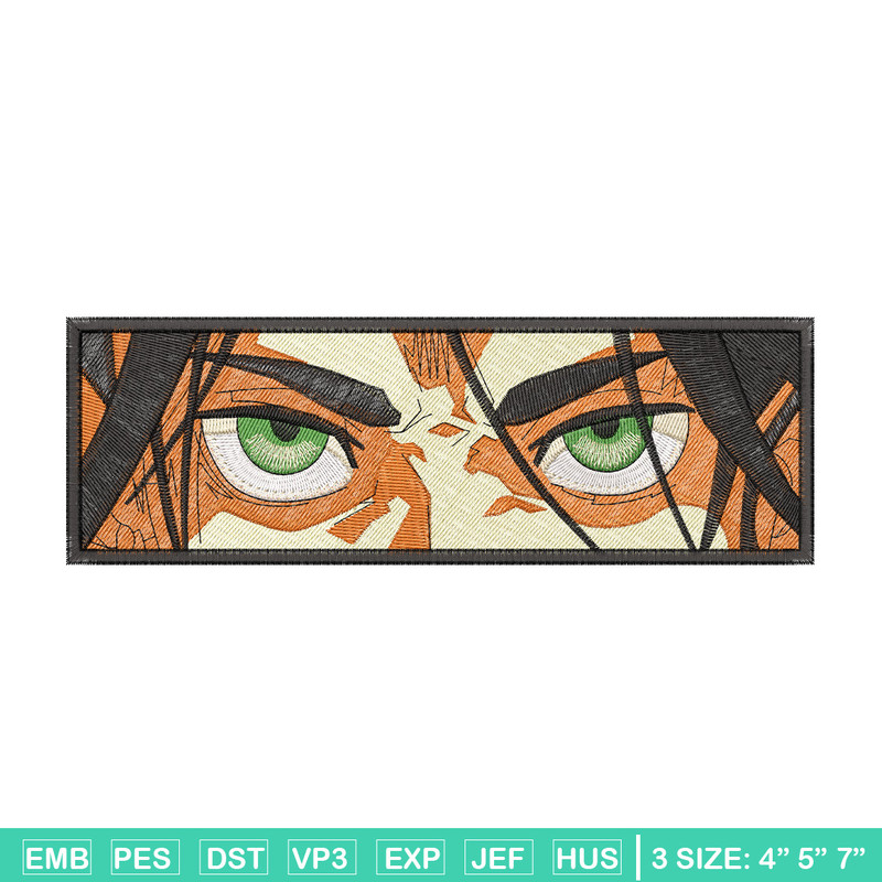 Eren eyes embroidery design, Aot embroidery, Embroidery file, Anime design, Embroidery shirt, Digital download.jpg
