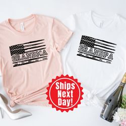 personalized grandparents shirt, flag  grandkids names shirt, grandma-grandpa for t-shirt , grandparents couple shirt, t