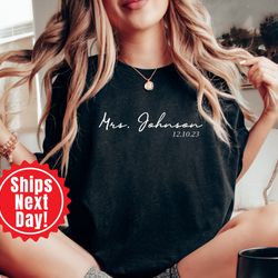 personalized mrs shirt, mrs custom last name shirt, bride to be gift, custom bridal gift, future mrs, gift for bride, br