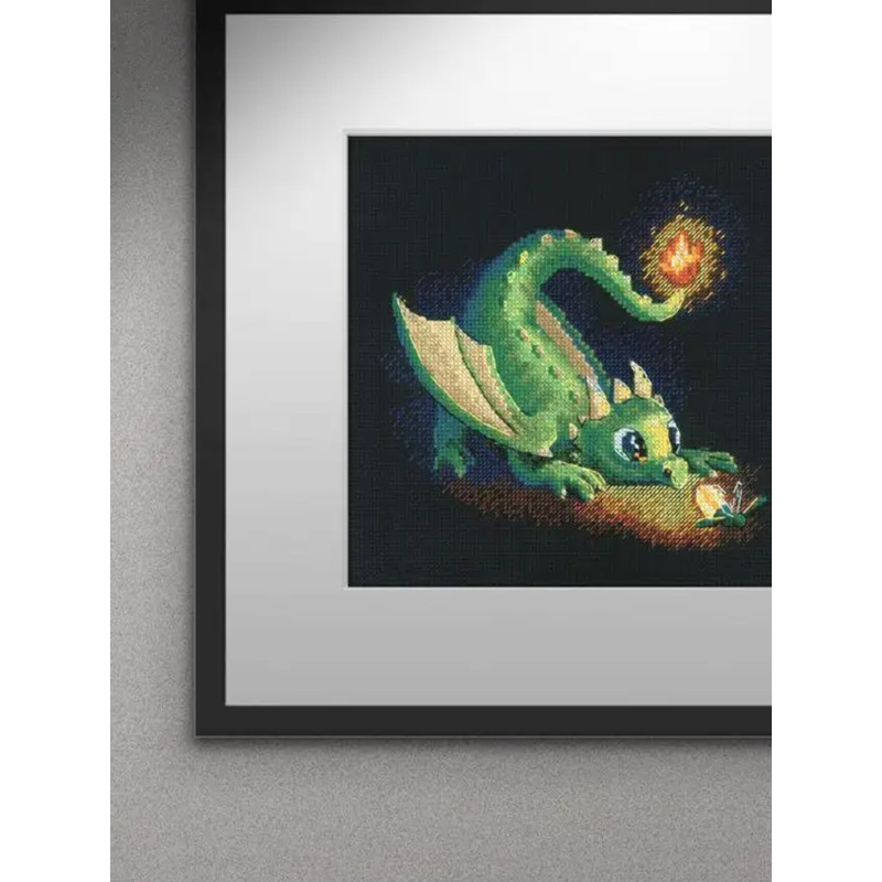 Cross Stitch Kit - Dragon and Firefly - Naughty Lights - Embroidery Kit - Needlework Kit - DIY Kit (4).png