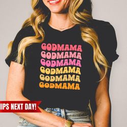 retro godmama shirt, retro godmama tshirt, gift for godmother from goddaughter or godson, godmother proposal gift, god m