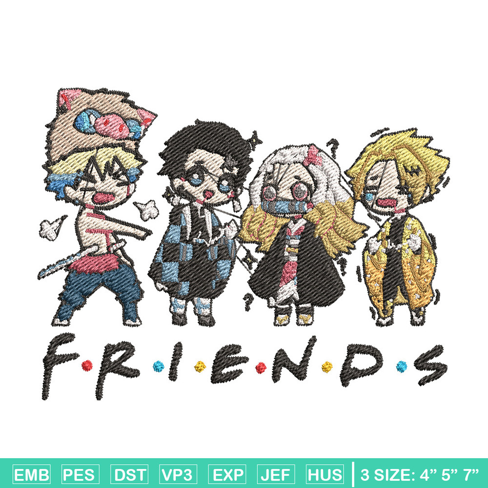 Friends tanjiro embroidery design, Tanjiro embroidery, Embroidery shirt, Embroidery file, Anime design, Digital download.jpg