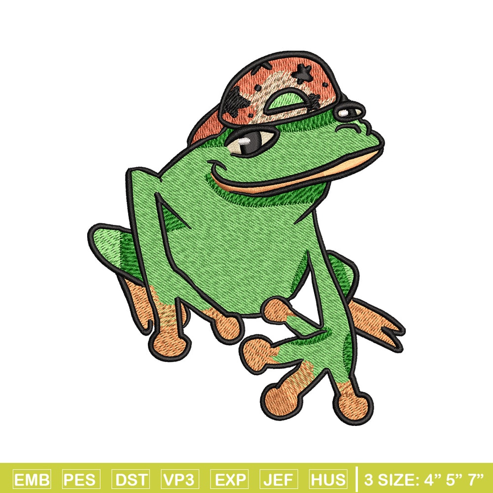 Frog boy embroidery design, Frog embroidery, Embroidery file, Embroidery shirt, Emb design, Digital download.jpg