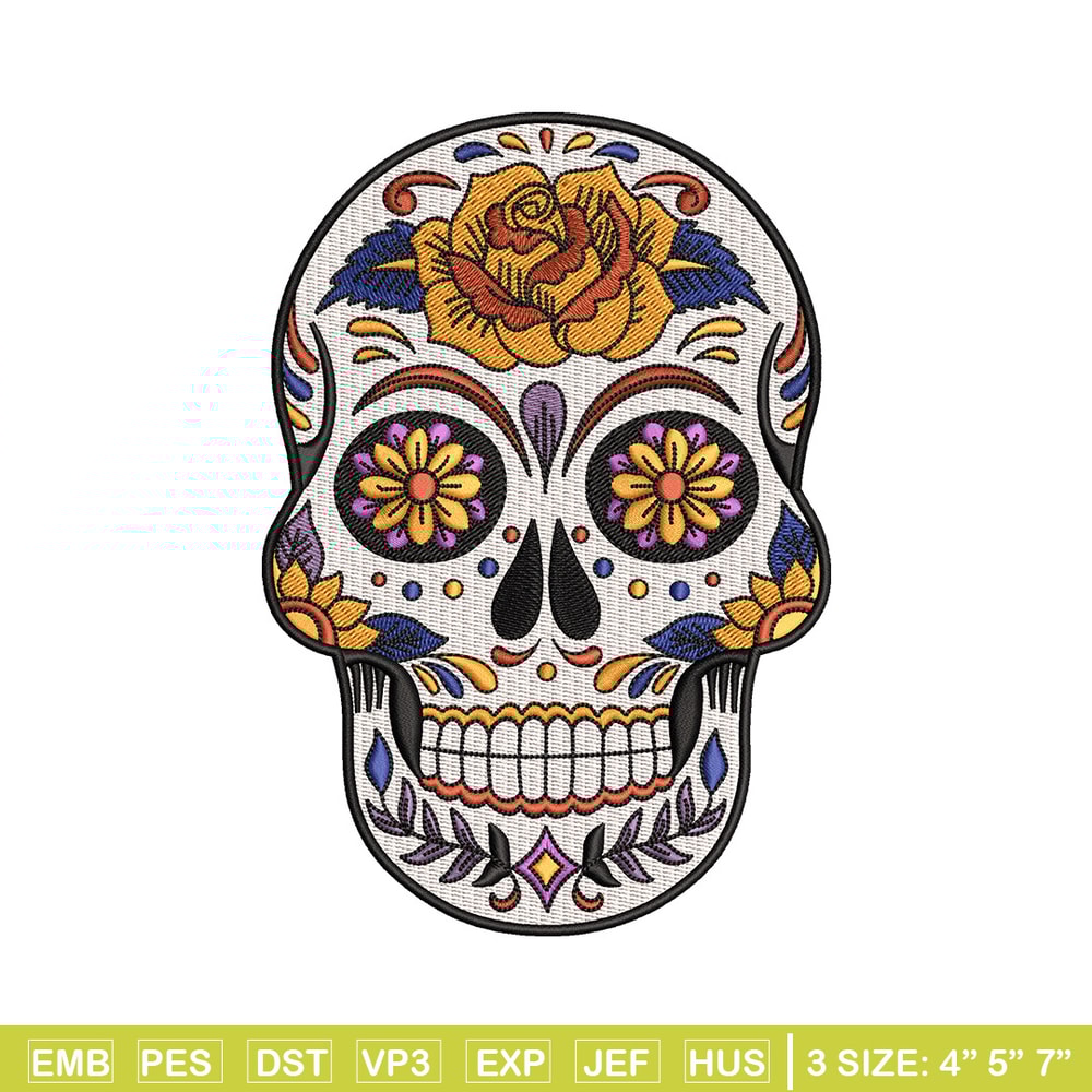 Head skull embroidery design, Skeleton embroidery, Emb design, Embroidery shirt, Embroidery file, Digital download.jpg