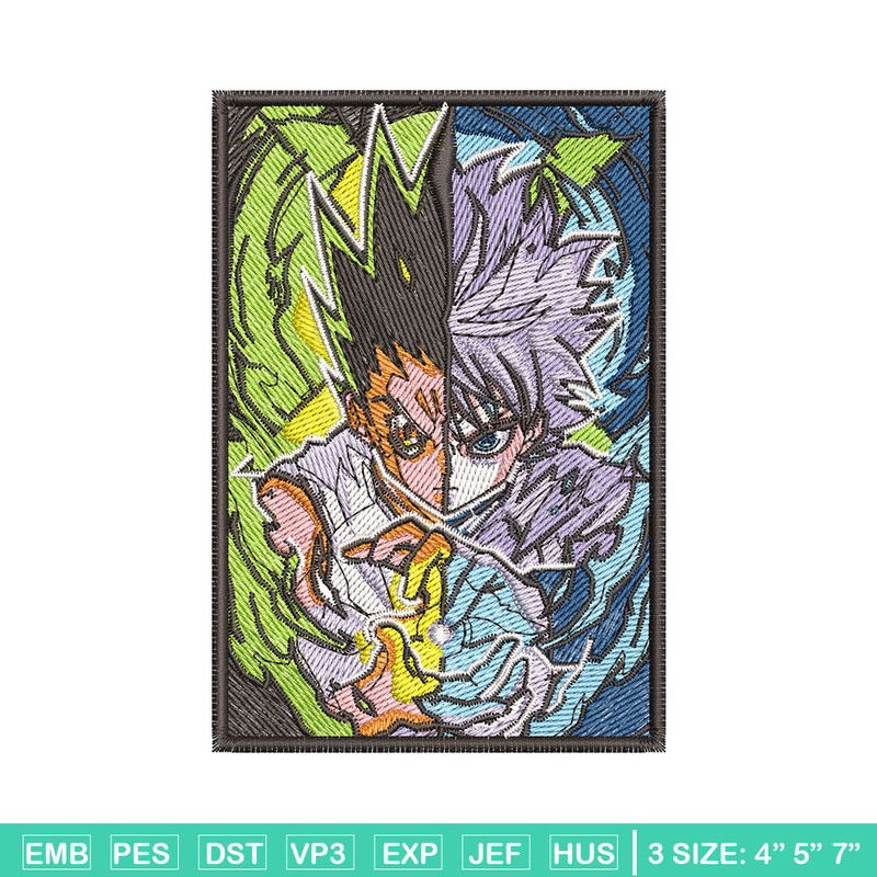 Gon killua poster embroidery design, Hxh embroidery, Anime design, Embroidery shirt, Embroidery file, Digital download.jpg