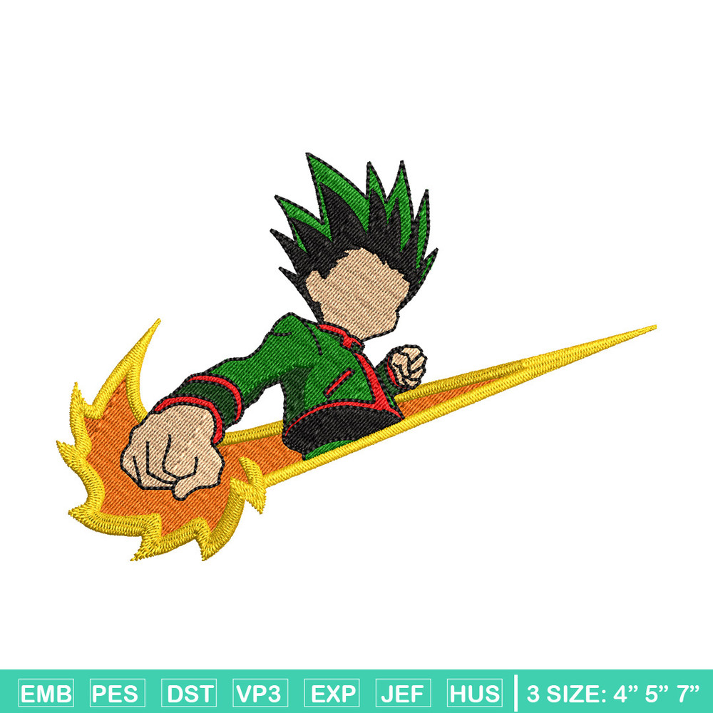 Gon punch nike embroidery design, Hxh embroidery, Anime design, Embroidery shirt, Embroidery file, Digital download.jpg