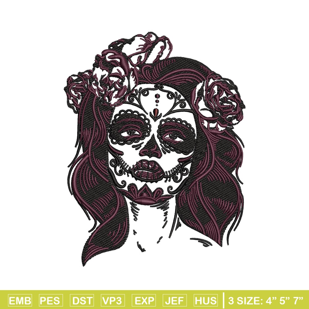 Horror girl embroidery design, Horror embroidery, Embroidery file, Embroidery shirt, Emb design, Digital download.jpg