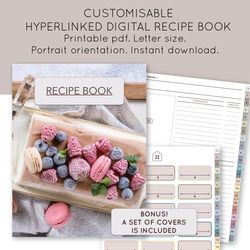 Customisable Cook Book. Digital Recipe Book. Recipe Journal. Personalized Cookbook. Recipe Planner. Recipe Book Template