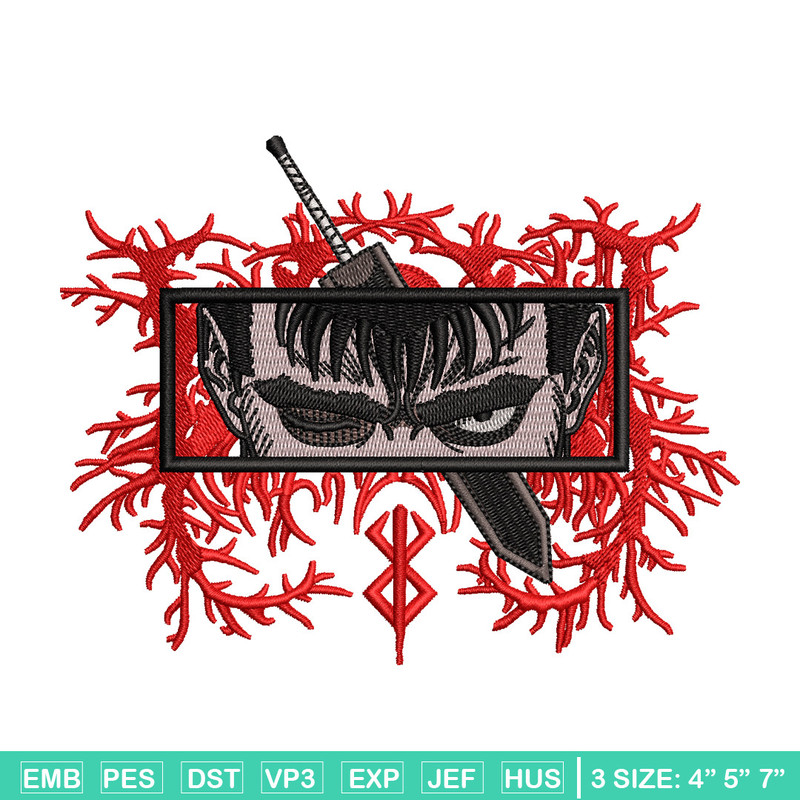 Guts eyes embroidery design, Berserk embroidery, Anime design, Embroidery shirt, Embroidery file, Digital download.jpg
