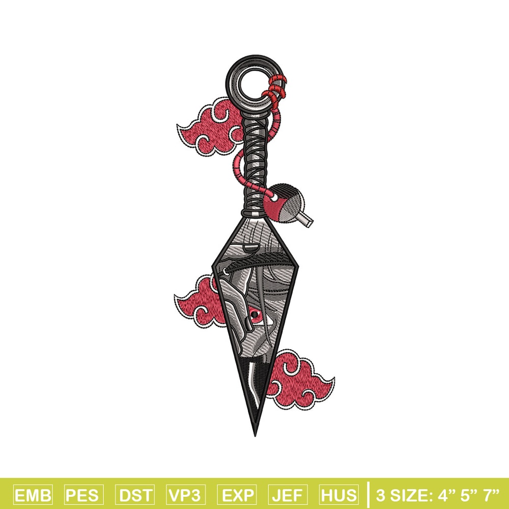 Itachi kunai embroidery design, Naruto embroidery, Embroidery file, Embroidery shirt, Emb design, Digital download.jpg