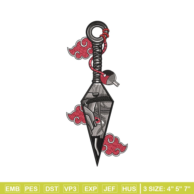 Itachi kunai embroidery design, Naruto embroidery, Embroidery file, Embroidery shirt, Emb design, Digital download.jpg