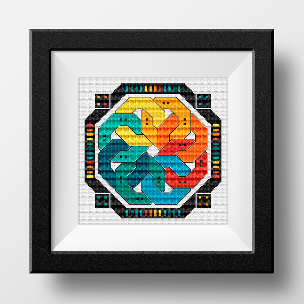 geometric cross stitch pattern magic rings