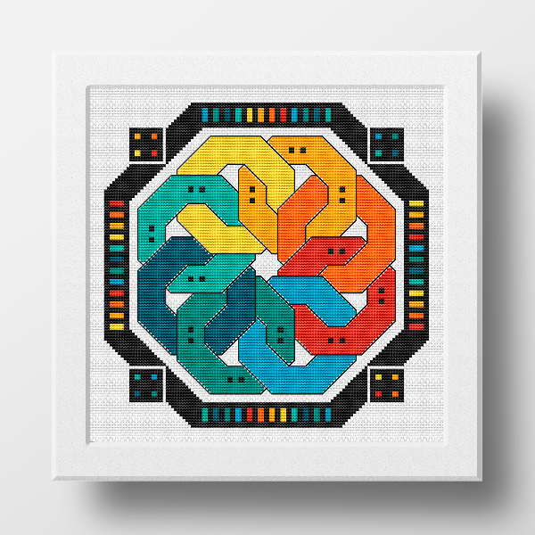 geometric sampler embroidery pattern