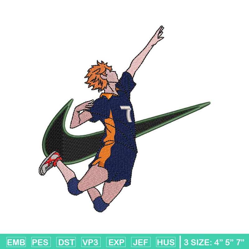 Hinata x nike embroidery design, Haikyuu embroidery, Nike design, Embroidery shirt, Embroidery file, Digital download.jpg