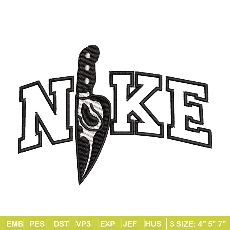 Knife ghost nike embroidery design, Horror embroidery, Embroidery file,Embroidery shirt, Nike design, Digital download.jpg