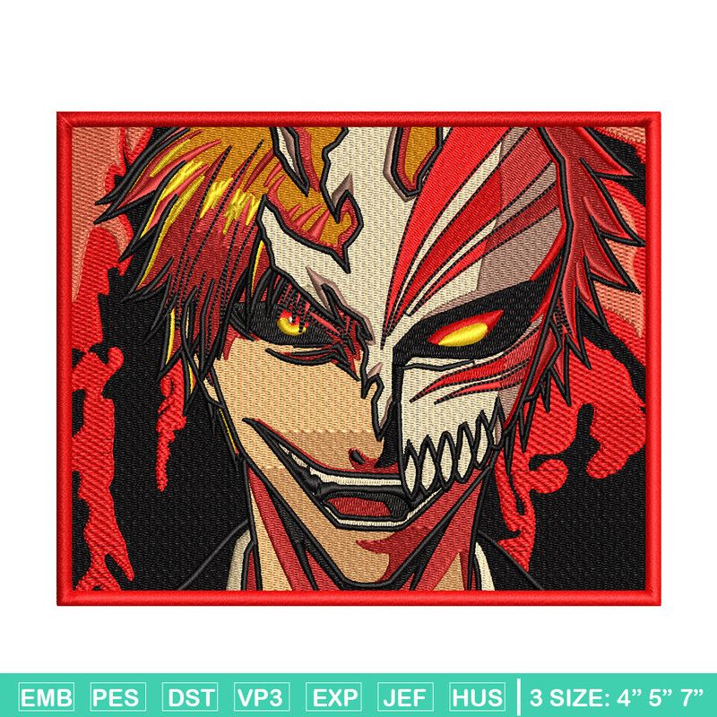 Ichigo laugh embroidery design, Bleach embroidery,Anime design, Embroidery shirt, Embroidery file, Digital download.jpg