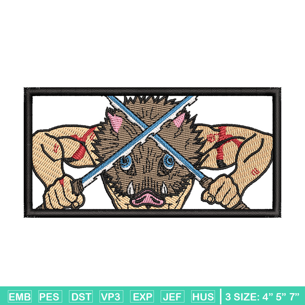 Inosuke box embroidery design, Inosuke embroidery, Anime design, Embroidery shirt, Embroidery file,Digital download.jpg
