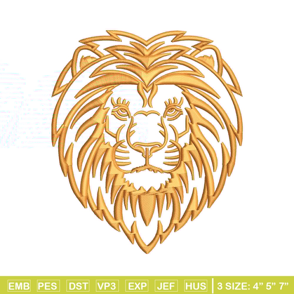 Lion face embroidery design, Lion embroidery, Embroidery file, Embroidery shirt, Emb design, Digital download.jpg